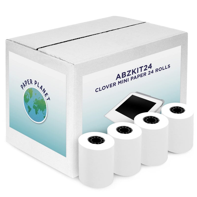 PaperPlanet Thermal Paper for Clover Mini by Paper Planet | C200, C300, C301, C302, C305 | 24 Rolls - Image 1